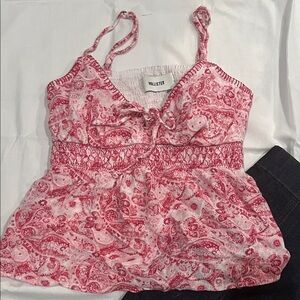 Hollister Red Paisley Camisole Top
